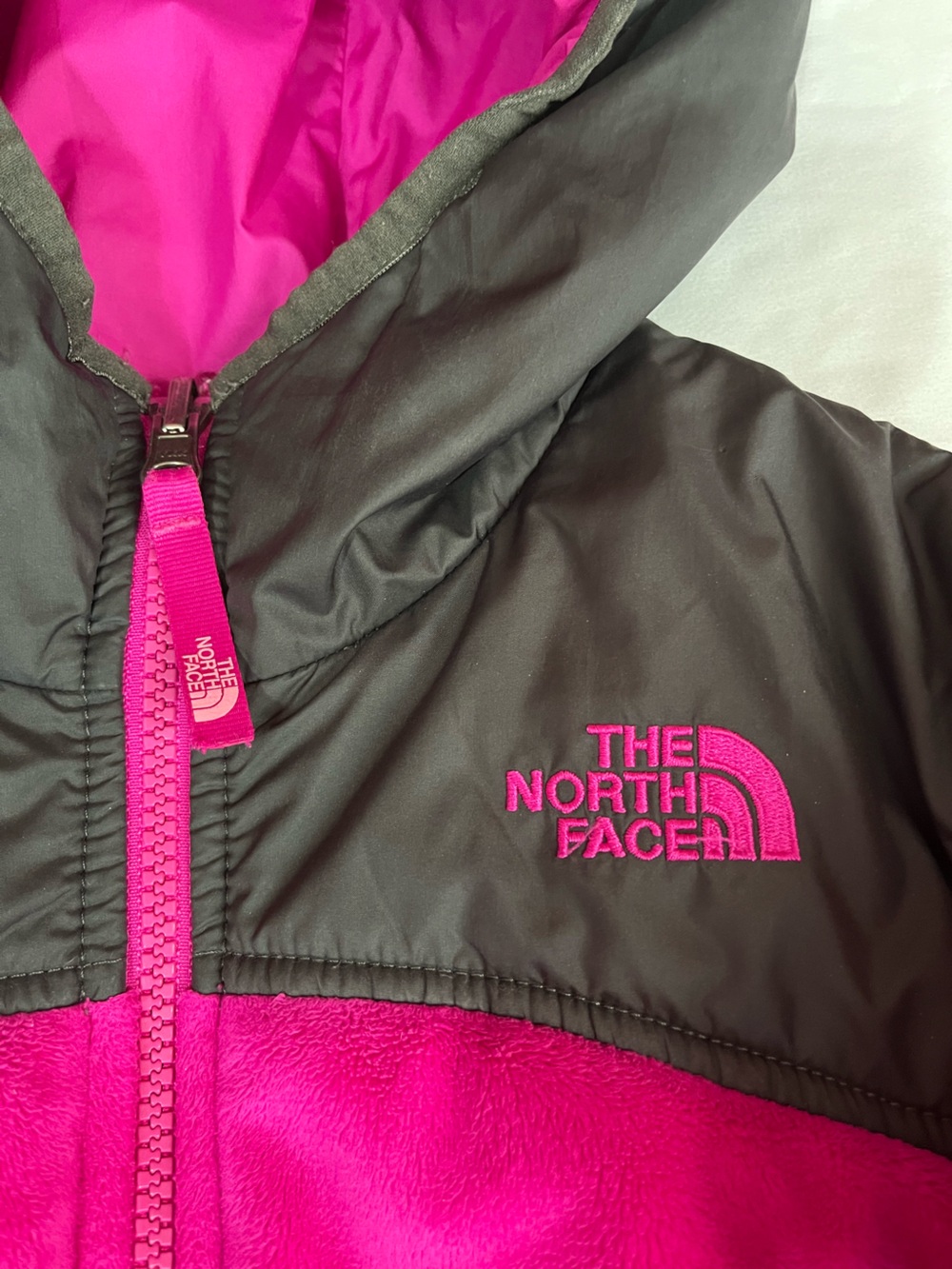 The North Face Black Jacket with Hot Pink Trim
